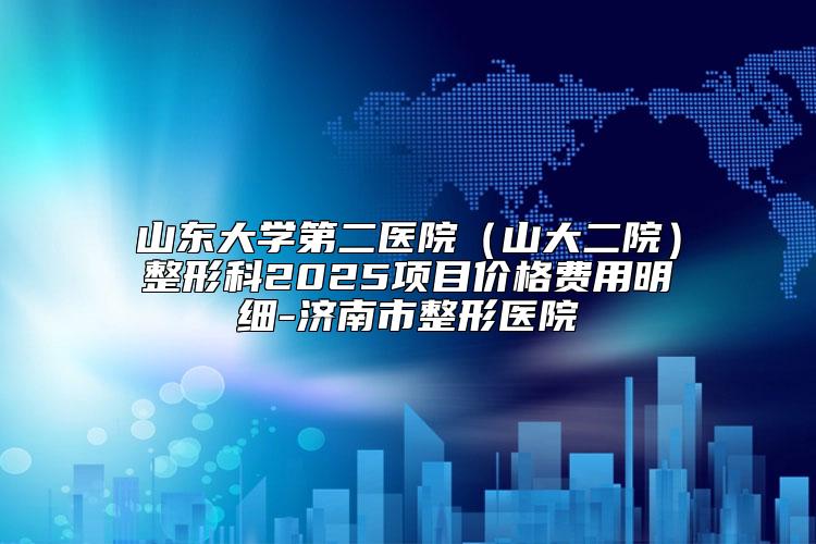 山东大学第二医院(山大二院)整形科2025项目价格费用明细-济南市整形医院