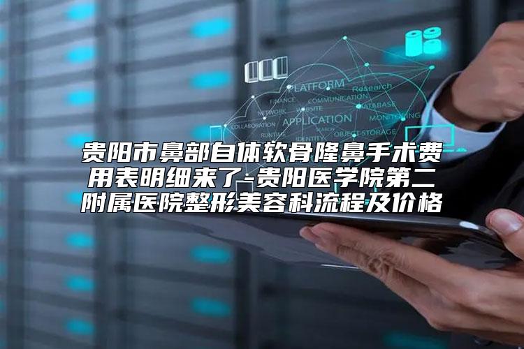 贵阳市鼻部自体软骨隆鼻手术费用表明细来了-贵阳医学院第二附属医院整形美容科流程及价格