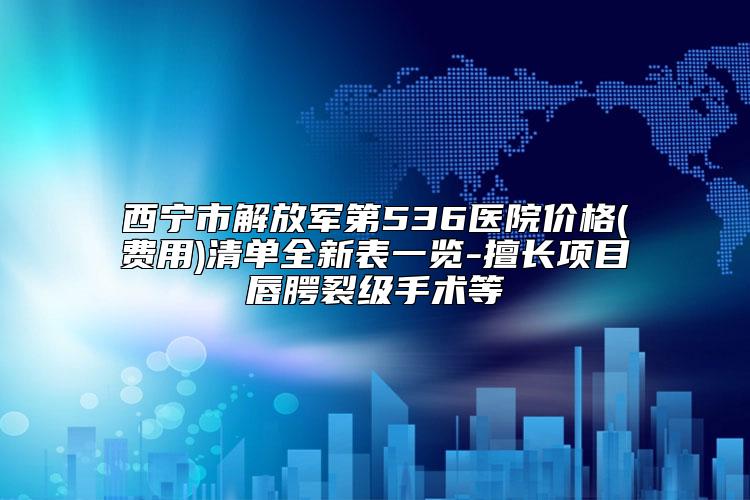 西宁市解放军第536医院价格(费用)清单全新表一览-擅长项目唇腭裂级手术等