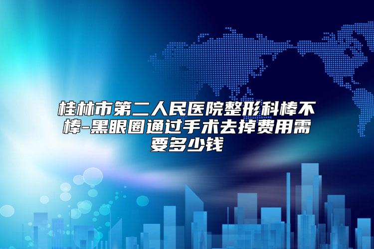桂林市第二人民医院整形科棒不棒-黑眼圈通过手术去掉费用需要多少钱