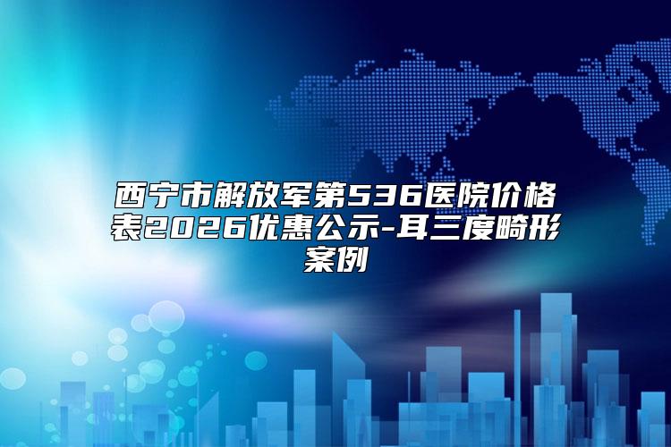 西宁市解放军第536医院价格表2026优惠公示-耳三度畸形案例